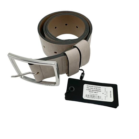 RAG & BONE Jumbo Boyfriend Waist Belt Pelican Nubuck S - Picture 4 of 10